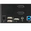 StarTech.com 2 prievadų trigubo monitoriaus DisplayPort KVM jungiklis - 4K 60Hz UHD HDR - Staliniam kompiuteriui skirtas DP 1.2 KVM su 2 prievadų USB 3.0 šakotuvu (5Gbps) ir 4x USB 2.0 HID prievadais, garsas - Karštųjų klavišų perjungimas - TAA