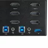 StarTech.com 2 prievadų trigubo monitoriaus DisplayPort KVM jungiklis - 4K 60Hz UHD HDR - Staliniam kompiuteriui skirtas DP 1.2 KVM su 2 prievadų USB 3.0 šakotuvu (5Gbps) ir 4x USB 2.0 HID prievadais, garsas - Karštųjų klavišų perjungimas - TAA