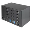“StarTech.com” 2 prievadų keturių monitorių DisplayPort KVM jungiklis - 4K 60Hz UHD HDR - Stalinis 4K DP 1.2 KVM su 2 prievadų USB 3.0 šakotuvu (5Gbps) ir 4x USB 2.0 HID prievadais, garsas - Spartieji klavišai - TAA