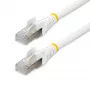 StarTech.com 50 cm CAT6a eterneto kabelis - baltas - mažai dūmų, be halogenų (LSZH) - 10GbE 500 MHz 100 W PoE++ nesikabinanti RJ-45 su įtempimo mažinimo elementais S/FTP tinklo pataisų kabelis