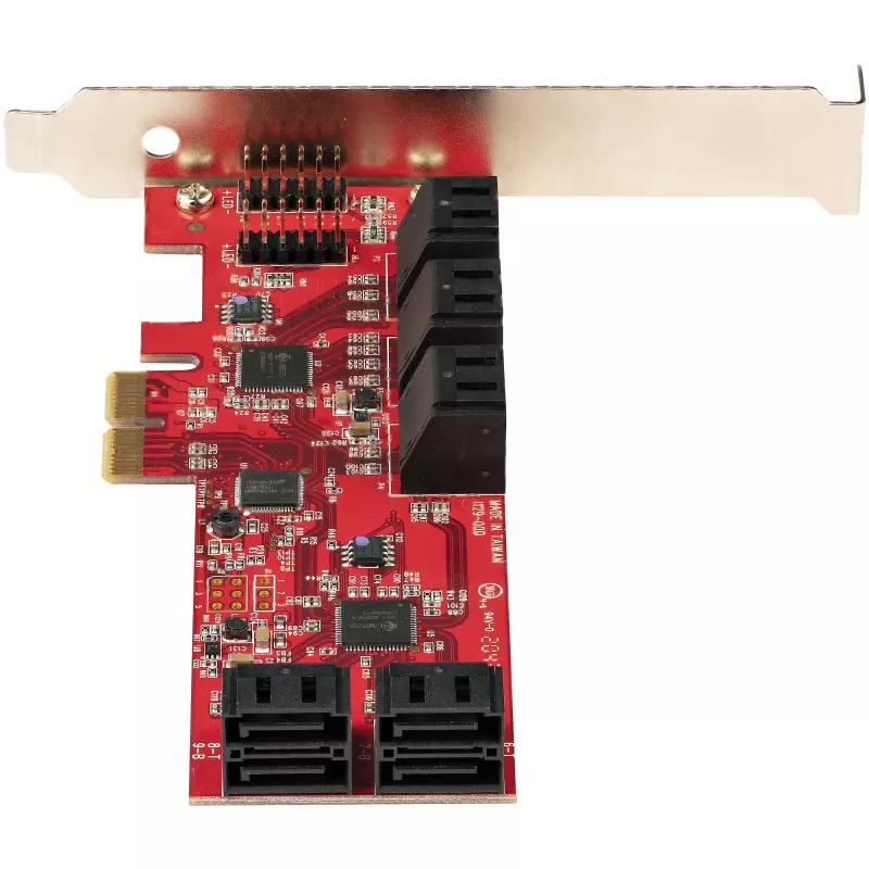 StarTech.com SATA PCIe kortelė - 10 prievadų PCIe SATA išplėtimo kortelė - 6 Gbps - žemo / pilno profilio - dėstomieji SATA lizdai - ASM1062 be RAID - PCI Express į SATA keitiklis / adapteris