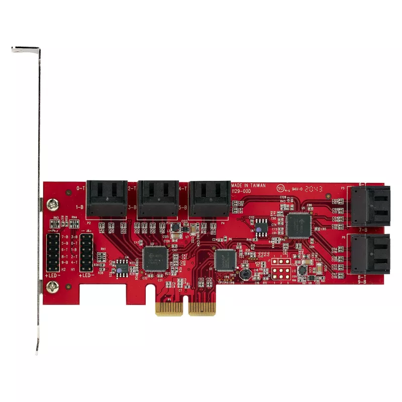 StarTech.com SATA PCIe kortelė - 10 prievadų PCIe SATA išplėtimo kortelė - 6 Gbps - žemo / pilno profilio - dėstomieji SATA lizdai - ASM1062 be RAID - PCI Express į SATA keitiklis / adapteris