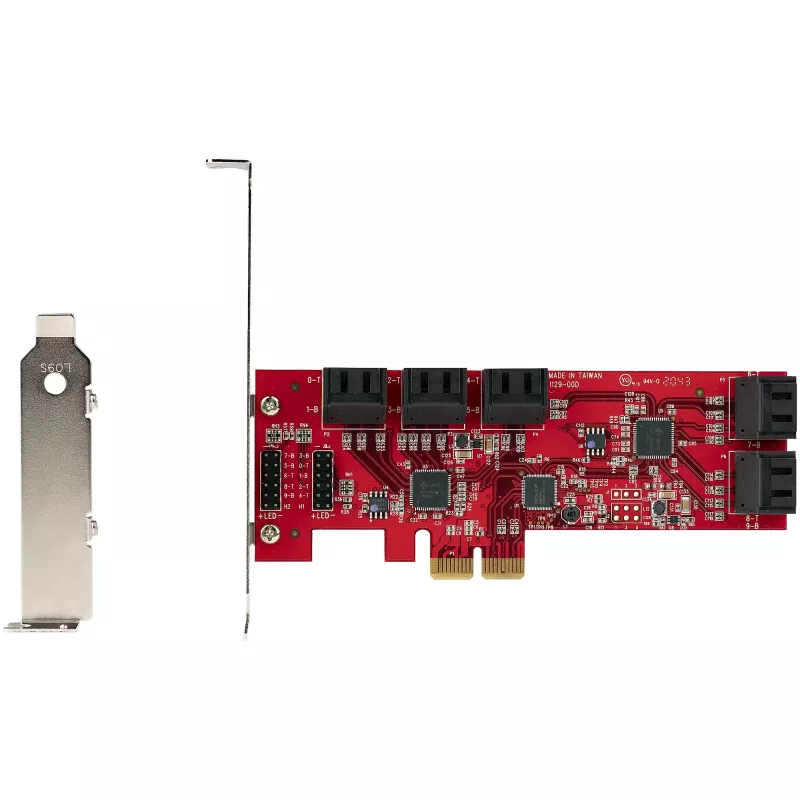 StarTech.com SATA PCIe kortelė - 10 prievadų PCIe SATA išplėtimo kortelė - 6 Gbps - žemo / pilno profilio - dėstomieji SATA lizdai - ASM1062 be RAID - PCI Express į SATA keitiklis / adapteris