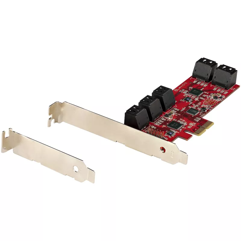 StarTech.com SATA PCIe kortelė - 10 prievadų PCIe SATA išplėtimo kortelė - 6 Gbps - žemo / pilno profilio - dėstomieji SATA lizdai - ASM1062 be RAID - PCI Express į SATA keitiklis / adapteris