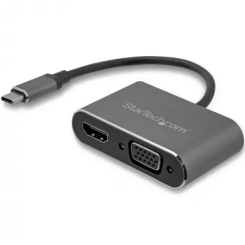 StarTech.com USB-C į VGA ir HDMI adapteris - 2 viename - 4K 30Hz - Kosminė pilka