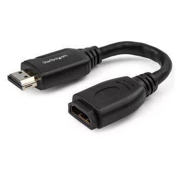 StarTech.com 6 col. (15cm) HDMI prievado apsauginis laidas – 4K 60Hz didelės spartos HDMI 2.0 prailginimo laidas su Ethernet – trumpas HDMI prailginimo laidas – HDMI kištuko į lizdą prailginimo adapterio laidas
