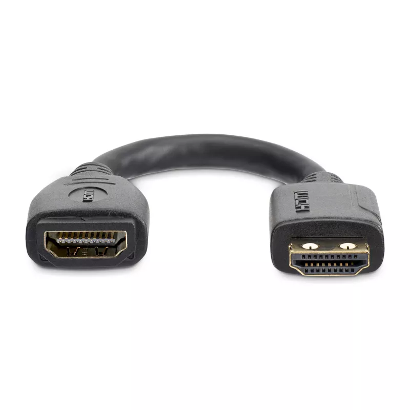 StarTech.com 6 col. (15cm) HDMI prievado apsauginis laidas – 4K 60Hz didelės spartos HDMI 2.0 prailginimo laidas su Ethernet – trumpas HDMI prailginimo laidas – HDMI kištuko į lizdą prailginimo adapterio laidas