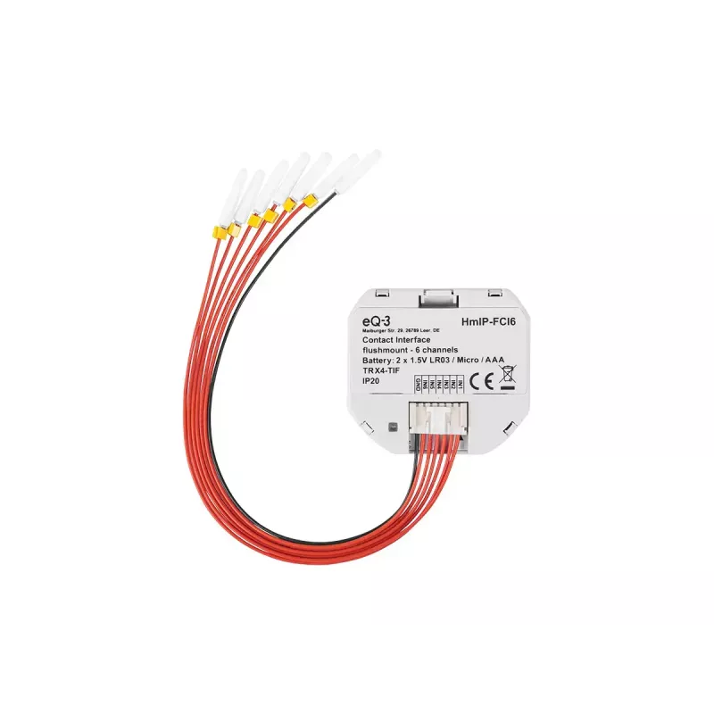 Šviesos jungiklis Homematic IP HmIP-FCI6, baltas, mygtukinis valdymas, baterija (AAA), IP20, 48,5×15×53 mm