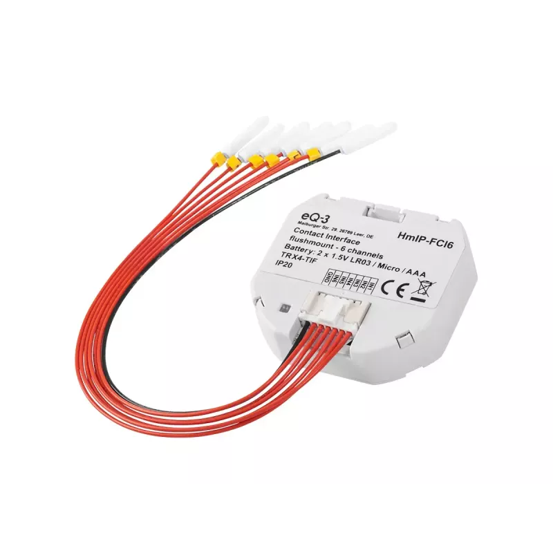 Šviesos jungiklis Homematic IP HmIP-FCI6, baltas, mygtukinis valdymas, baterija (AAA), IP20, 48,5×15×53 mm