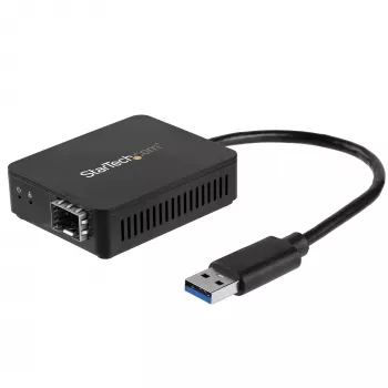 StarTech.com USB 3.0 į šviesolaidinį keitiklį - kompaktiškas USB į atvirą SFP adapterį - USB į gigabitinį tinklo adapterį - USB 3.0 šviesolaidinis adapteris, suderinamas su daugiamode (MMF) / vienamode (SMF) šviesa