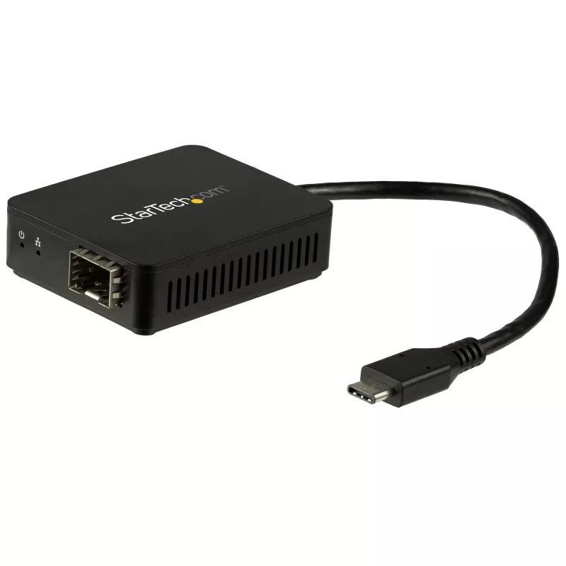 StarTech.com USB-C į šviesolaidinį keitiklį - Atviras SFP, laidinis, USB Type-C, šviesolaidis, 1000 Mbit/s, juodas