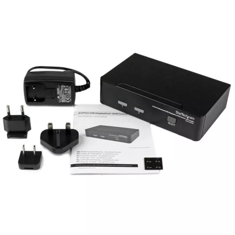 StarTech.com 2 prievadų profesionalus USB DisplayPort KVM keitiklis su garsu