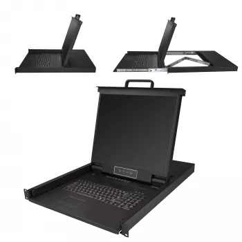 StarTech.com 8 prievadų montuojama į stovą KVM konsolė su 6 pėdų kabeliais – integruotas KVM komutatorius su 19 inch LCD monitoriumi – visiškai funkcionali 1U LCD KVM stalčius – OSD KVM – patikima 50 000 val. MTBF – USB + VGA palaikymas