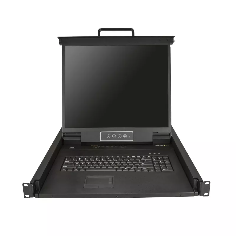 StarTech.com 8 prievadų montuojama į stovą KVM konsolė su 6 pėdų kabeliais – integruotas KVM komutatorius su 19 inch LCD monitoriumi – visiškai funkcionali 1U LCD KVM stalčius – OSD KVM – patikima 50 000 val. MTBF – USB + VGA palaikymas