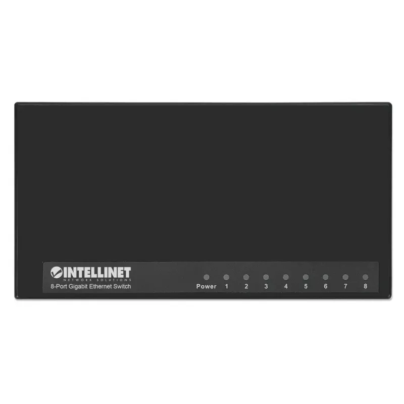 Intellinet 8 prievadų gigabitinio eterneto komutatorius, stalinis, plastikinis, IEEE 802.3az (energiją taupantis eternetas), juodas
