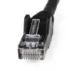 StarTech.com 1 m CAT6 eterneto kabelis – LSZH (Low Smoke Zero Halogen) – 10 Gigabit 250 MHz 100 W PoE RJ45 10GbE UTP tinklo komutacinis kabelis be užkabinimų su įtempimo sumažinimu – juodas, CAT 6, ETL Verified, 24AWG
