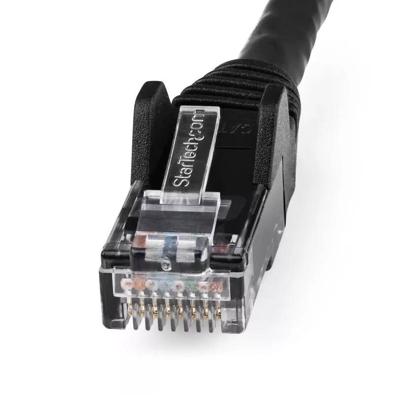StarTech.com 5 m CAT6 Ethernet kabelis – LSZH (mažai dūmų, be halogenų) – 10 Gigabitų 250 MHz 100 W PoE RJ45 10GbE UTP tinklo komutacinis kabelis be užkliuvimų su įtempimo sumažinimu – juodas, CAT 6, ETL patvirtintas, 24 AWG