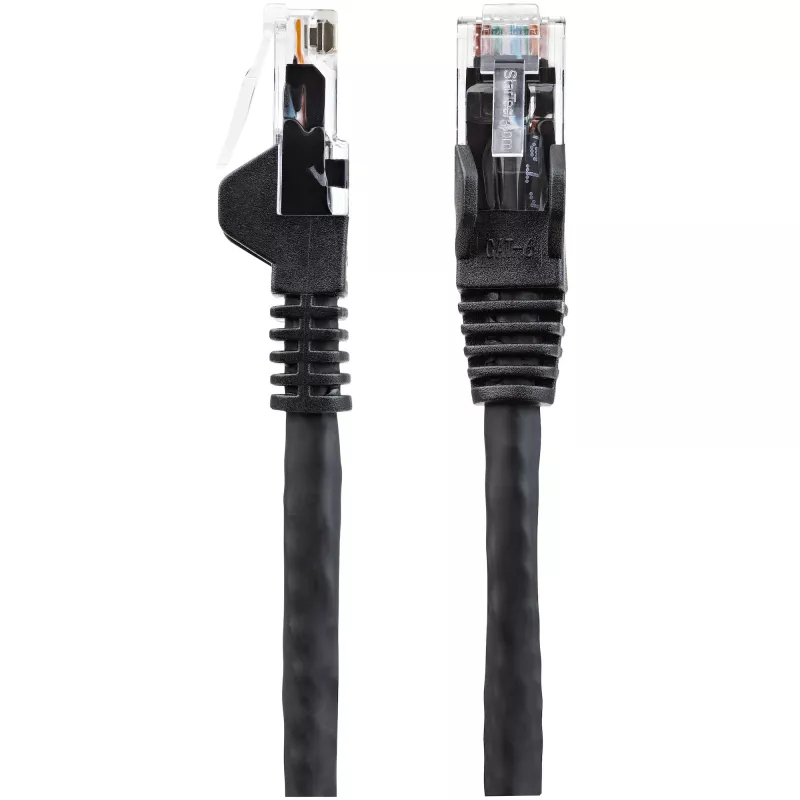 StarTech.com 5 m CAT6 Ethernet kabelis – LSZH (mažai dūmų, be halogenų) – 10 Gigabitų 250 MHz 100 W PoE RJ45 10GbE UTP tinklo komutacinis kabelis be užkliuvimų su įtempimo sumažinimu – juodas, CAT 6, ETL patvirtintas, 24 AWG