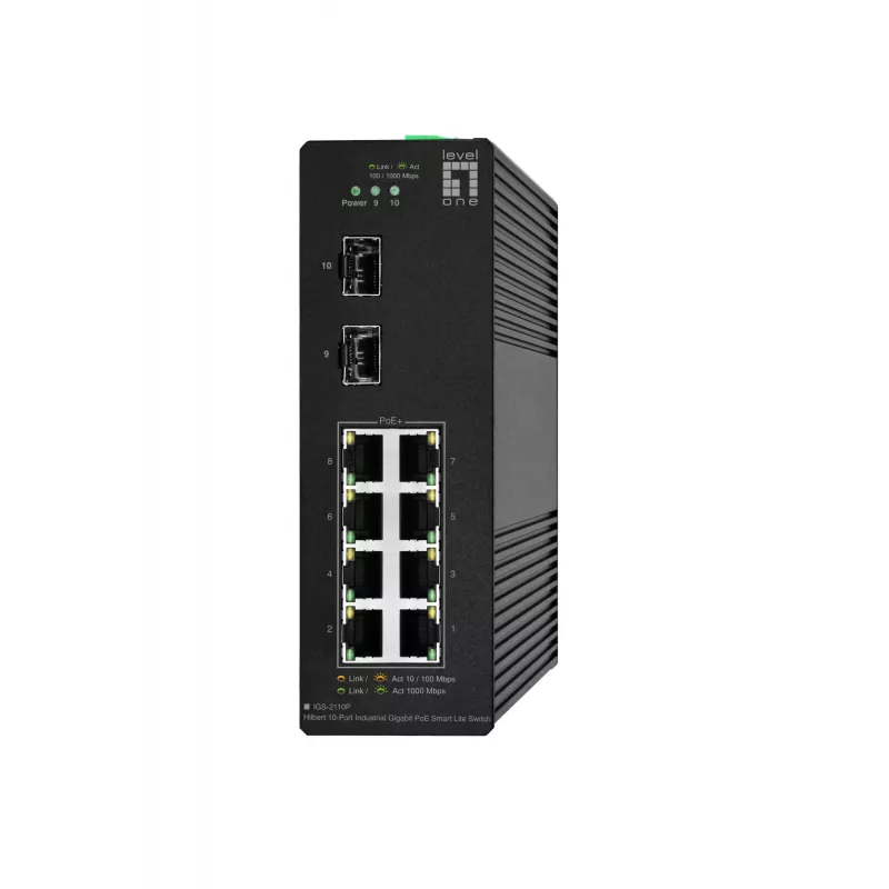 Valdomas jungiklis LevelOne Hilbert 10 pramoninis gigabitinis PoE Smart Lite Switch