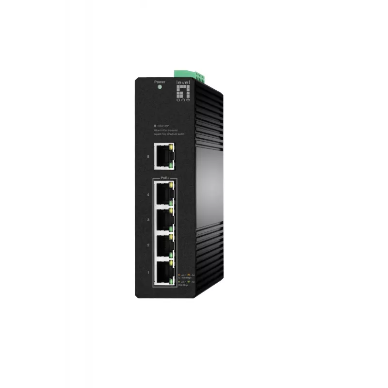 Valdomas jungiklis LevelOne Hilbert 5 prievadų pramoninis Gigabit PoE Smart Lite