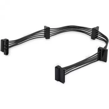 StarTech.com 4x SATA maitinimo skirstytuvas adapterio laidas, SATA 15 kontaktų, 4 x SATA, 0,4 m, kištukas, lizdas, juodas