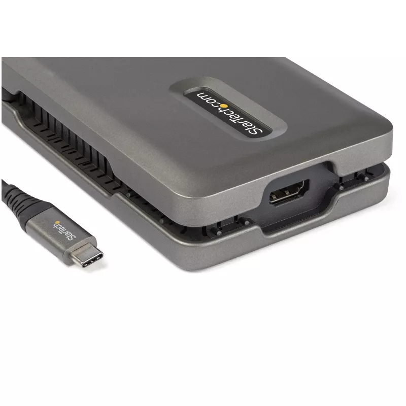 StarTech.com USB-C universali jungtis – USB-C į 4K 60Hz HDMI 2.0 – 2 prievadų 10Gbps USB šakotuvas – 100W maitinimo perdavimas – GbE – SD/MicroSD – USB Type-C mini dokas – 10 colių laidas