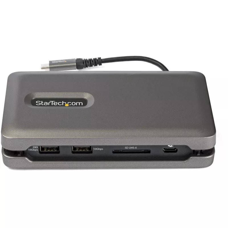 StarTech.com USB-C universali jungtis – USB-C į 4K 60Hz HDMI 2.0 – 2 prievadų 10Gbps USB šakotuvas – 100W maitinimo perdavimas – GbE – SD/MicroSD – USB Type-C mini dokas – 10 colių laidas