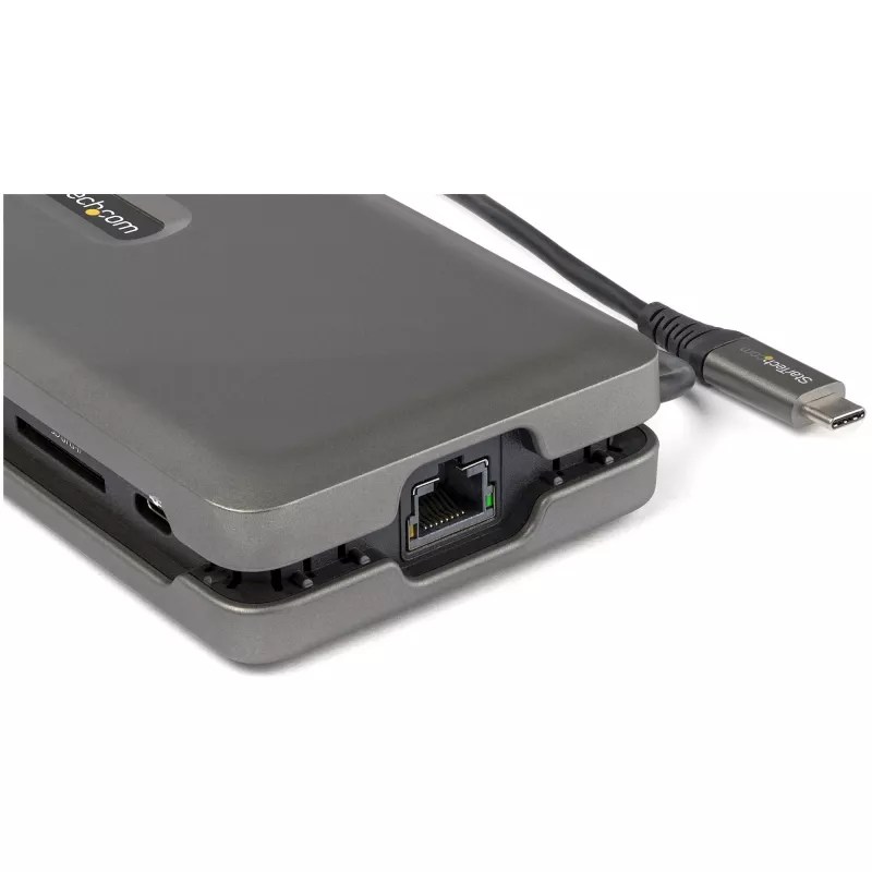 StarTech.com USB-C universali jungtis – USB-C į 4K 60Hz HDMI 2.0 – 2 prievadų 10Gbps USB šakotuvas – 100W maitinimo perdavimas – GbE – SD/MicroSD – USB Type-C mini dokas – 10 colių laidas