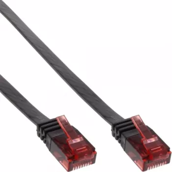 InLine plokščias Ultraslim komutacinis kabelis U/UTP Cat.6 Gigabit ready Juoda 3m