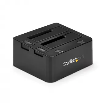 StarTech.com Dviejų lizdų USB 3.0 į SATA kietojo disko prijungimo stotelė, USB kietojo disko dokas, išorinė 2,5/3,5 col. SATA I/II/III SSD/HDD prijungimo stotelė, karšto keitimo kietojo disko lizdas, viršutinio įkrovimo