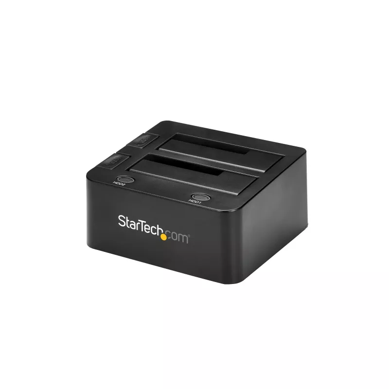 StarTech.com Dviejų lizdų USB 3.0 į SATA kietojo disko prijungimo stotelė, USB kietojo disko dokas, išorinė 2,5/3,5 col. SATA I/II/III SSD/HDD prijungimo stotelė, karšto keitimo kietojo disko lizdas, viršutinio įkrovimo