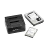 StarTech.com Dviejų lizdų USB 3.0 į SATA kietojo disko prijungimo stotelė, USB kietojo disko dokas, išorinė 2,5/3,5 col. SATA I/II/III SSD/HDD prijungimo stotelė, karšto keitimo kietojo disko lizdas, viršutinio įkrovimo