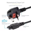 StarTech.com 6 pėdų (2 m) JK nešiojamojo kompiuterio maitinimo laidas, BS 1363 į C5 (dobilėlio), 2,5 A 250 V, 18AWG, JK nešiojamojo kompiuterio atsarginis laidas, spausdintuvo maitinimo laidas, nešiojamojo kompiuterio įkroviklio laidas, nešiojamojo kompiuterio maitinimo bloko laidas