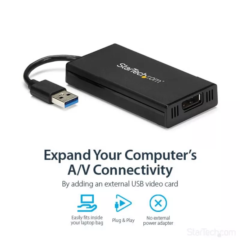 StarTech.com USB 3.0 į DisplayPort adapteris – DisplayLink sertifikuotas – 4K 30Hz