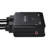 StarTech.com 2 prievadų USB-C kabelinis KVM jungiklis, 4K 60Hz DisplayPort išvestis, kompaktiškas KVM su 4 pėdų/1,2 m USB Type-C/garso integruotais kabeliais, maitinamas per magistralę – nuotolinis mygtukas/karštieji klavišai