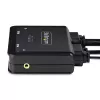 StarTech.com 2 prievadų USB-C kabelinis KVM jungiklis, 4K 60Hz DisplayPort išvestis, kompaktiškas KVM su 4 pėdų/1,2 m USB Type-C/garso integruotais kabeliais, maitinamas per magistralę – nuotolinis mygtukas/karštieji klavišai