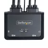 StarTech.com 2 prievadų USB-C kabelinis KVM jungiklis, 4K 60Hz DisplayPort išvestis, kompaktiškas KVM su 4 pėdų/1,2 m USB Type-C/garso integruotais kabeliais, maitinamas per magistralę – nuotolinis mygtukas/karštieji klavišai
