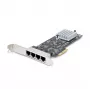 StarTech.com 4 prievadų 2.5Gbps NBASE-T PCIe tinklo plokštė, Intel I225-V, keturių prievadų kompiuterinė tinklo plokštė, kelių gigabitų NIC, PCI Express serverių LAN plokštė, stalinio kompiuterio Ethernet sąsaja