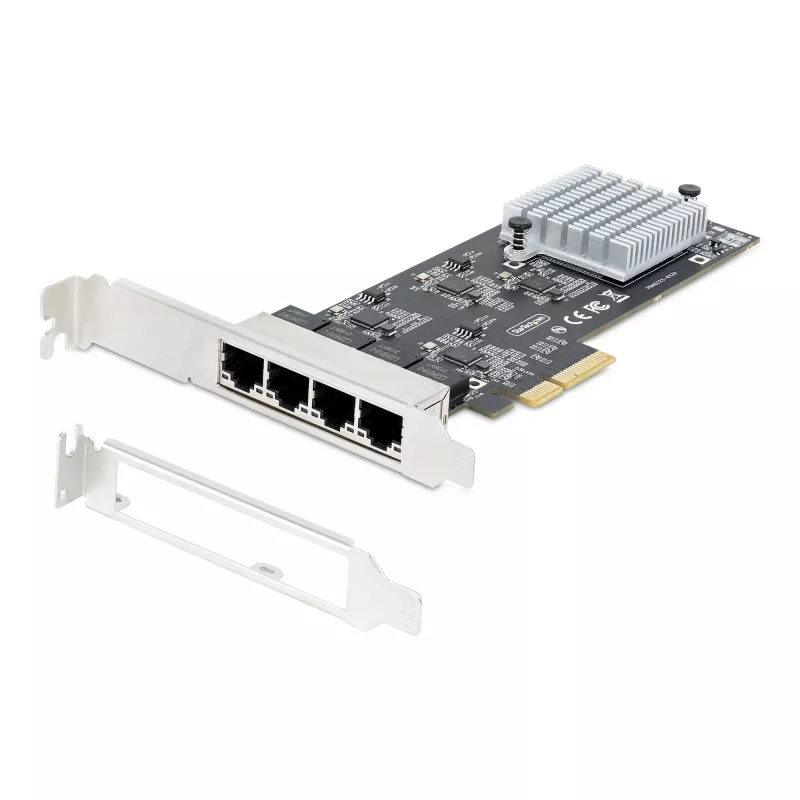 StarTech.com 4 prievadų 2.5Gbps NBASE-T PCIe tinklo plokštė, Intel I225-V, keturių prievadų kompiuterinė tinklo plokštė, kelių gigabitų NIC, PCI Express serverių LAN plokštė, stalinio kompiuterio Ethernet sąsaja