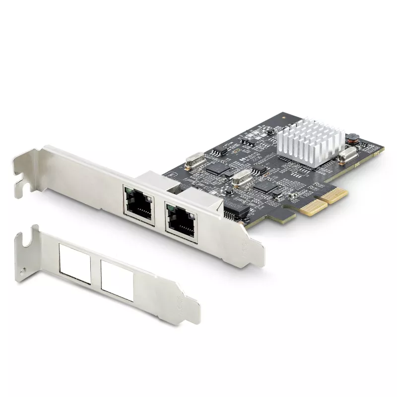 StarTech.com 2 prievadų 2,5 Gbps NBASE-T PCIe tinklo kortelė, Intel I225-V, dviejų prievadų kompiuterinė tinklo kortelė, kelių gigabitų NIC, PCI Express serverio LAN kortelė, staliniam kompiuteriui skirta eterneto sąsaja