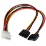 StarTech.com 12 colių LP4 į 2x SATA maitinimo Y kabelio adapteris, Molex (4 kontaktų), 2 x SATA 15 kontaktų, 0,304 m, Kištukas, Tiesus, Tiesus
