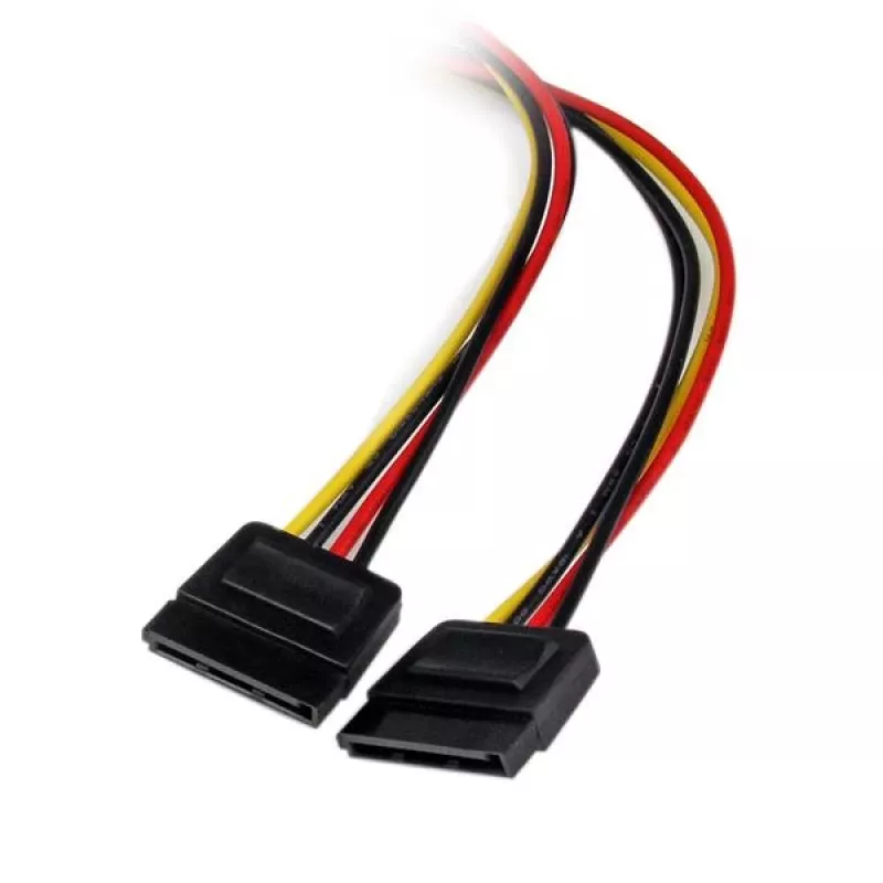 StarTech.com 12 colių LP4 į 2x SATA maitinimo Y kabelio adapteris, Molex (4 kontaktų), 2 x SATA 15 kontaktų, 0,304 m, Kištukas, Tiesus, Tiesus