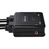 StarTech.com 2 prievadų hibridinis USB-C HDMI kabelių KVM jungiklis, 4K 60Hz, kompaktiškas KVM su 1,8 m USB-A/HDMI/garso ir 1,2 m USB-C integruotais kompiuterių kabeliais, maitinamas per USB - nuotolinis mygtukas / sparčiųjų klavišų perjungimas