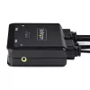 StarTech.com 2 prievadų hibridinis USB-C HDMI kabelių KVM jungiklis, 4K 60Hz, kompaktiškas KVM su 1,8 m USB-A/HDMI/garso ir 1,2 m USB-C integruotais kompiuterių kabeliais, maitinamas per USB - nuotolinis mygtukas / sparčiųjų klavišų perjungimas