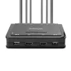 StarTech.com 2 prievadų dviejų monitorių HDMI kabelio KVM jungiklis, 4K 60Hz, kompaktiškas KVM su 5 pėdų/1,5 m integruotais USB-A/HDMI/garso kabeliais, maitinamas per USB - nuotolinis mygtukas / karštieji klavišai
