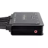 StarTech.com 2 prievadų dviejų monitorių HDMI kabelio KVM jungiklis, 4K 60Hz, kompaktiškas KVM su 5 pėdų/1,5 m integruotais USB-A/HDMI/garso kabeliais, maitinamas per USB - nuotolinis mygtukas / karštieji klavišai