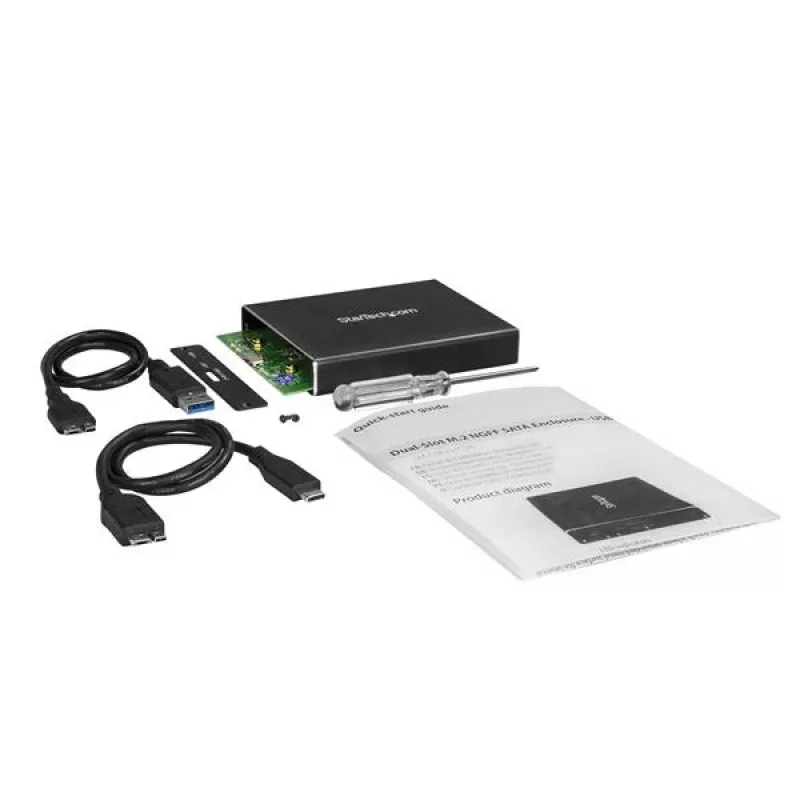StarTech.com dviejų lizdų diskų korpusas M.2 SATA SSD diskams – USB 3.1 (10 Gbps) – RAID