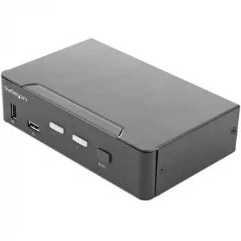 StarTech.com 2 prievadų HDMI KVM jungiklis – vienam monitoriui 4K 60Hz Ultra HD HDR – Staliniam kompiuteriui skirtas HDMI 2.0 KVM jungiklis su 2 prievadų USB 3.0 šakotuvu (5 Gbit/s) ir 4x USB 2.0 HID, garsu – perjungimas sparčiaisiais klavišais – TAA