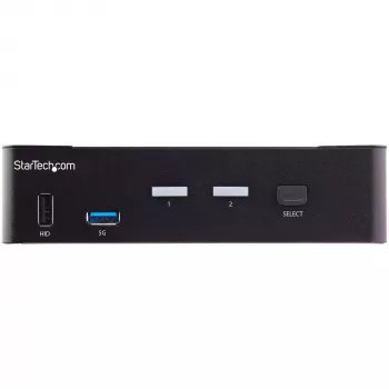 StarTech.com 2 prievadų HDMI KVM jungiklis – vienam monitoriui 4K 60Hz Ultra HD HDR – Staliniam kompiuteriui skirtas HDMI 2.0 KVM jungiklis su 2 prievadų USB 3.0 šakotuvu (5 Gbit/s) ir 4x USB 2.0 HID, garsu – perjungimas sparčiaisiais klavišais – TAA