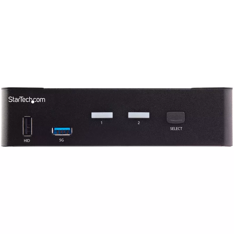 StarTech.com 2 prievadų HDMI KVM jungiklis – vienam monitoriui 4K 60Hz Ultra HD HDR – Staliniam kompiuteriui skirtas HDMI 2.0 KVM jungiklis su 2 prievadų USB 3.0 šakotuvu (5 Gbit/s) ir 4x USB 2.0 HID, garsu – perjungimas sparčiaisiais klavišais – TAA
